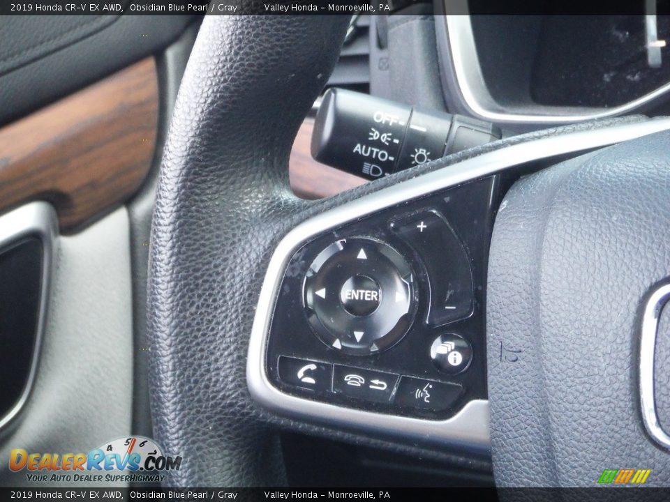 2019 Honda CR-V EX AWD Obsidian Blue Pearl / Gray Photo #22