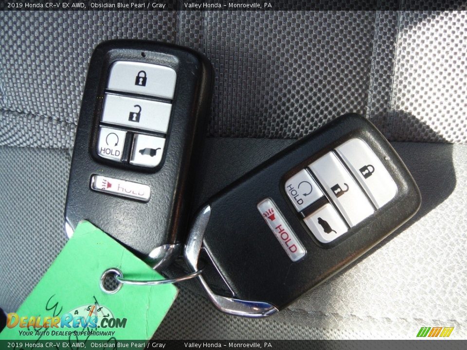 2019 Honda CR-V EX AWD Obsidian Blue Pearl / Gray Photo #27