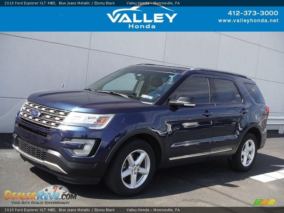 2016 Ford Explorer XLT 4WD Blue Jeans Metallic / Ebony Black Photo #1