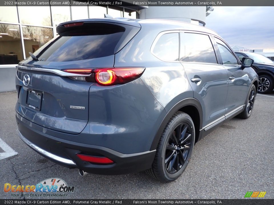 2022 Mazda CX-9 Carbon Edition AWD Polymetal Gray Metallic / Red Photo #2