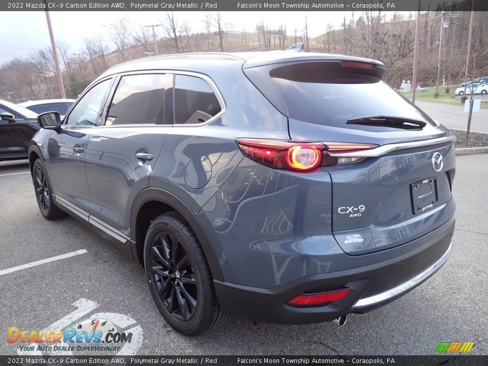 2022 Mazda CX-9 Carbon Edition AWD Polymetal Gray Metallic / Red Photo #5
