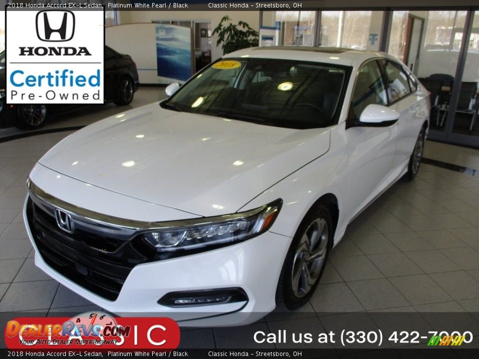 2018 Honda Accord EX-L Sedan Platinum White Pearl / Black Photo #1