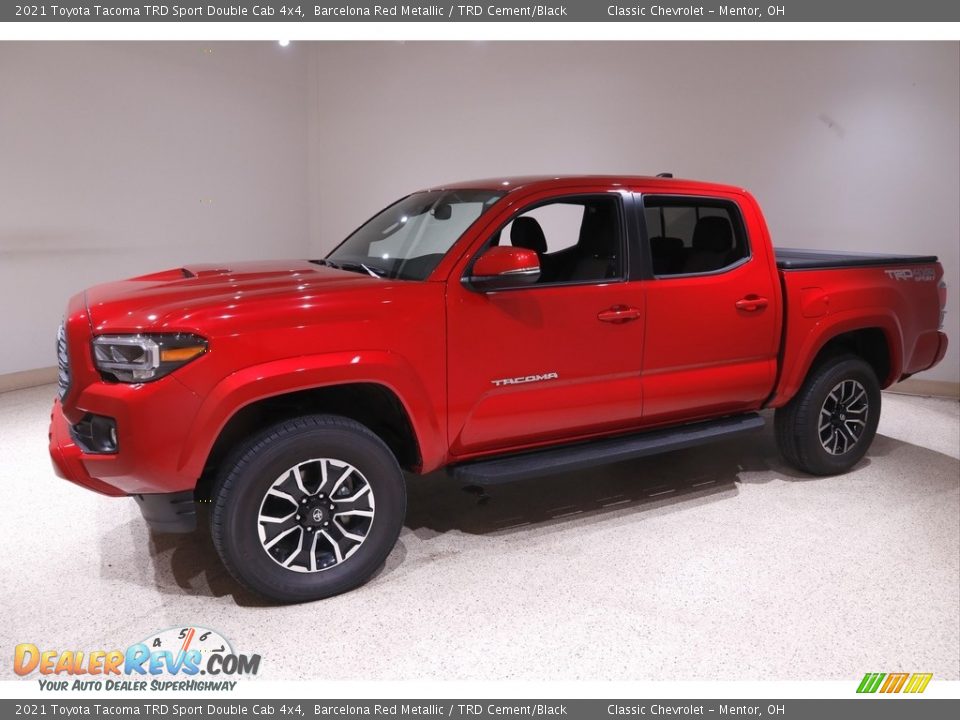 2021 Toyota Tacoma TRD Sport Double Cab 4x4 Barcelona Red Metallic / TRD Cement/Black Photo #3