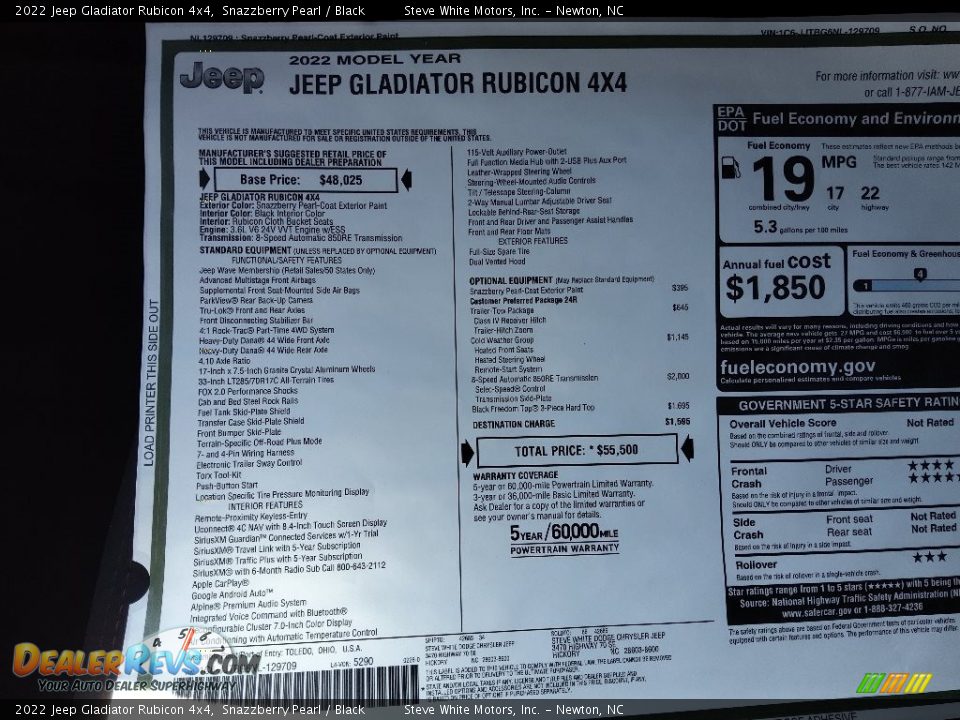 2022 Jeep Gladiator Rubicon 4x4 Snazzberry Pearl / Black Photo #30