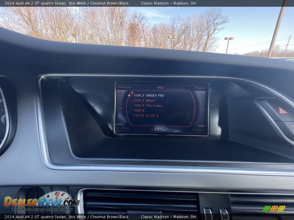 2014 Audi A4 2.0T quattro Sedan Ibis White / Chestnut Brown/Black Photo #14