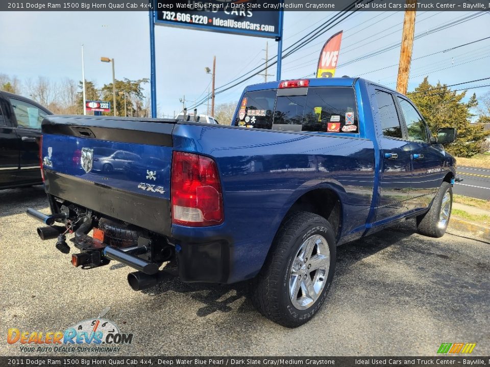 2011 Dodge Ram 1500 Big Horn Quad Cab 4x4 Deep Water Blue Pearl / Dark Slate Gray/Medium Graystone Photo #5