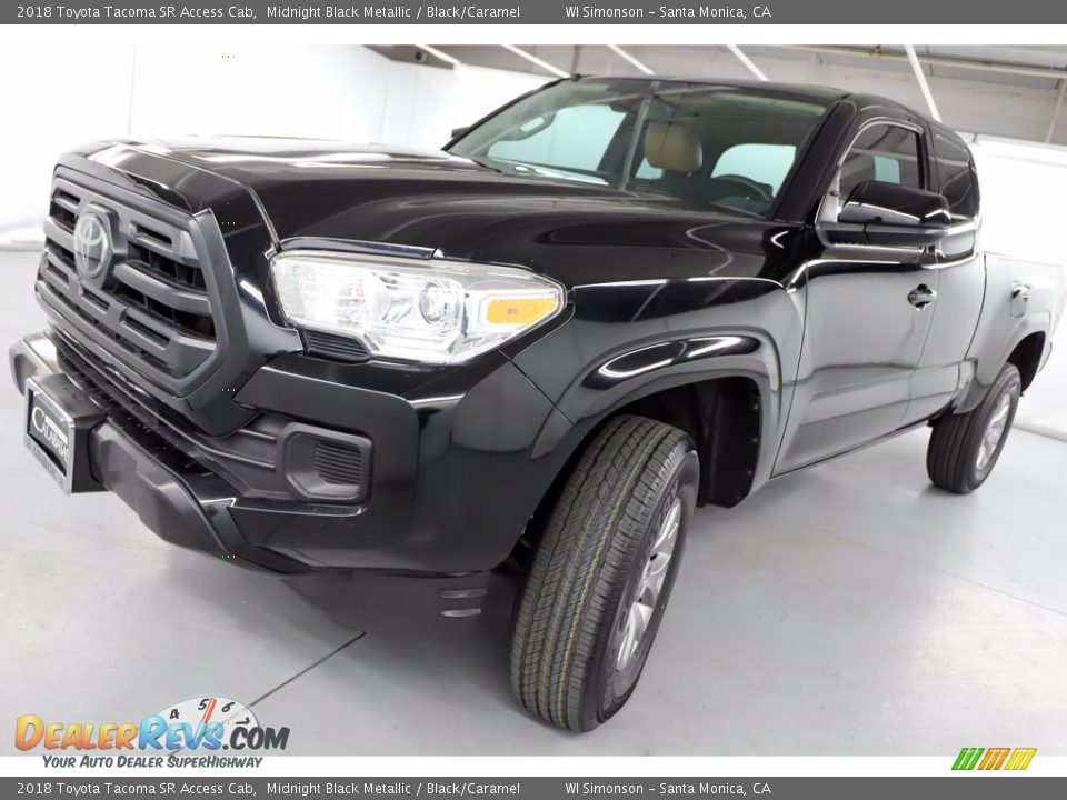 2018 Toyota Tacoma SR Access Cab Midnight Black Metallic / Black/Caramel Photo #14