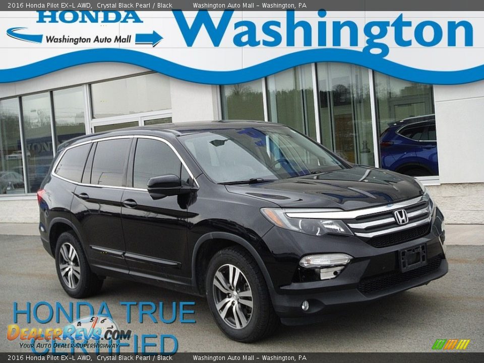 2016 Honda Pilot EX-L AWD Crystal Black Pearl / Black Photo #1