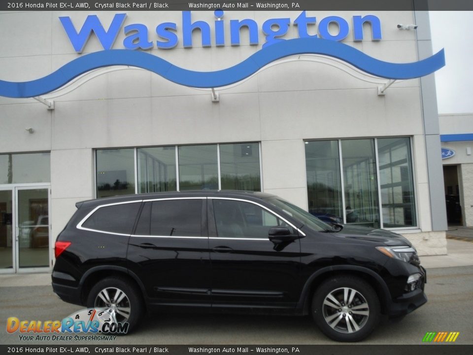 2016 Honda Pilot EX-L AWD Crystal Black Pearl / Black Photo #2