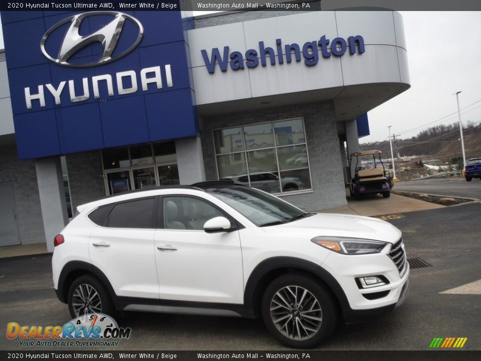 2020 Hyundai Tucson Ultimate AWD Winter White / Beige Photo #2