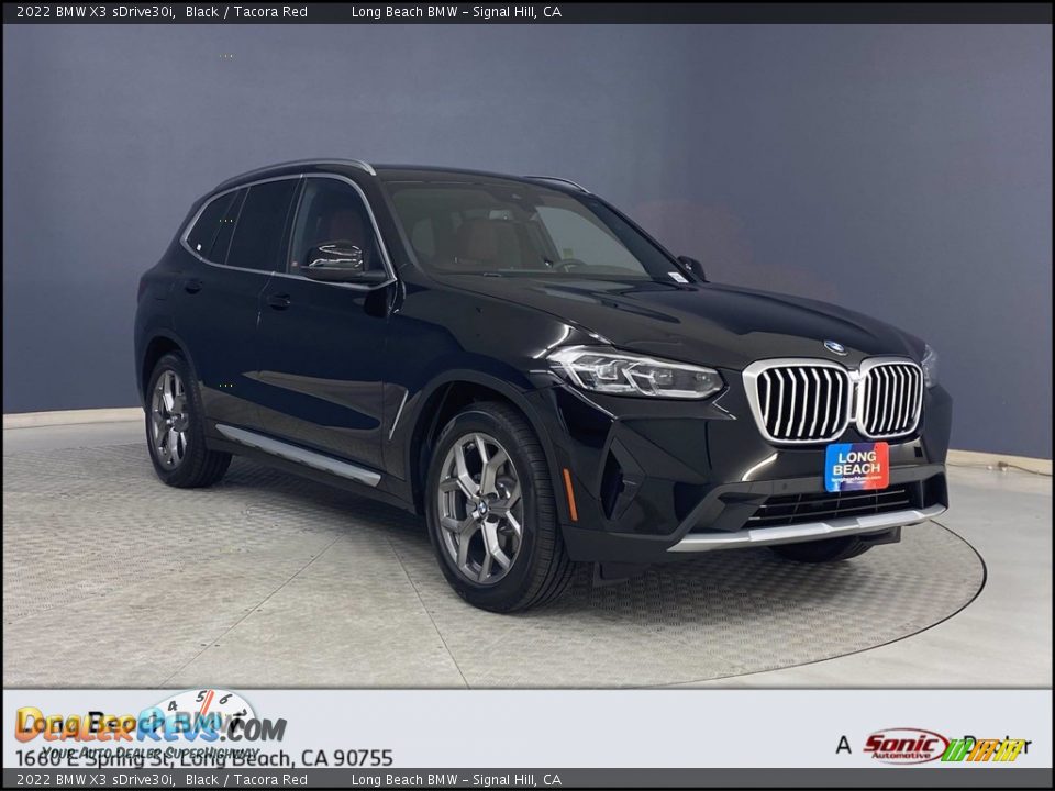 2022 BMW X3 sDrive30i Black / Tacora Red Photo #1