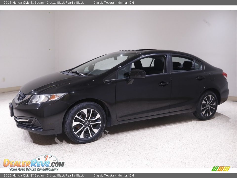 2015 Honda Civic EX Sedan Crystal Black Pearl / Black Photo #3