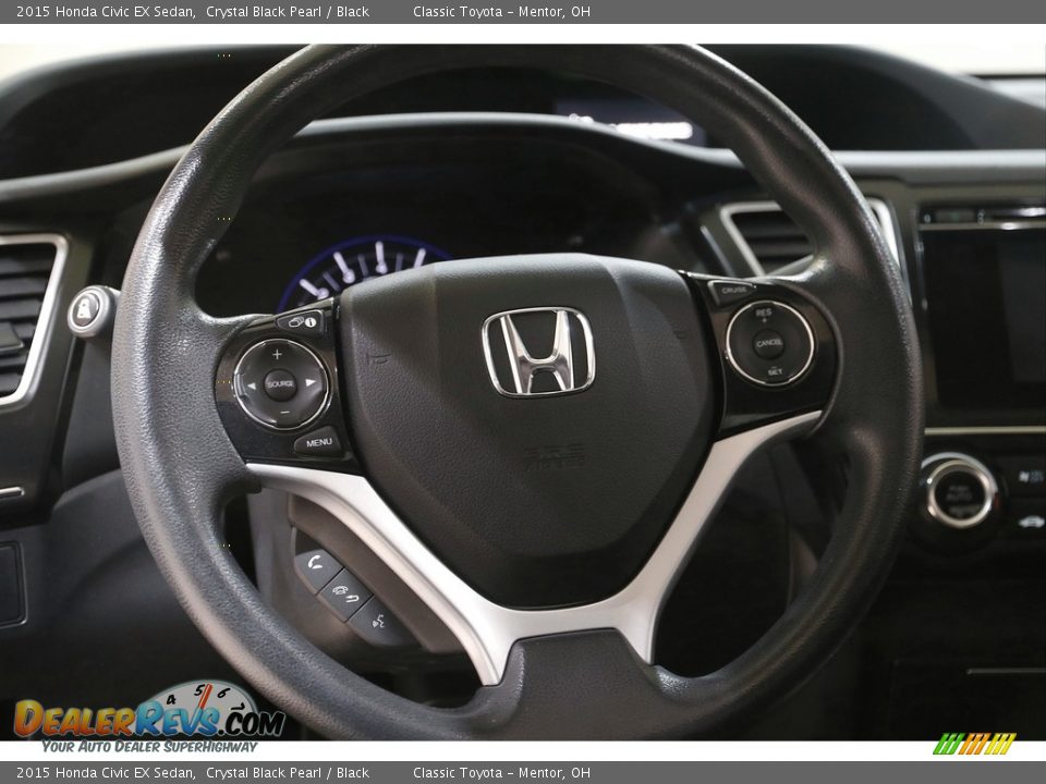 2015 Honda Civic EX Sedan Crystal Black Pearl / Black Photo #7
