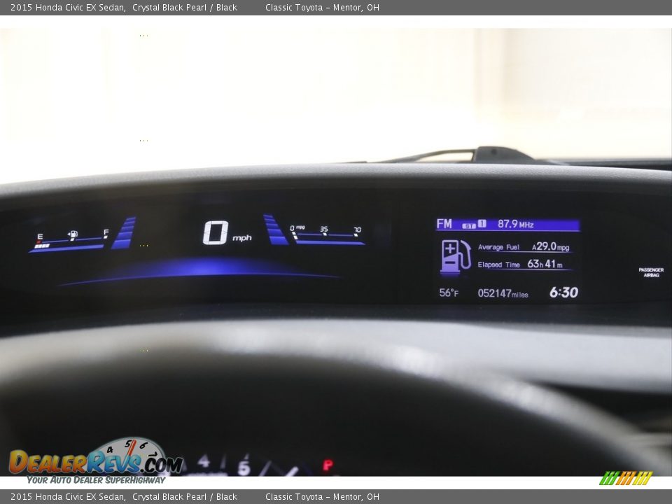 2015 Honda Civic EX Sedan Crystal Black Pearl / Black Photo #9