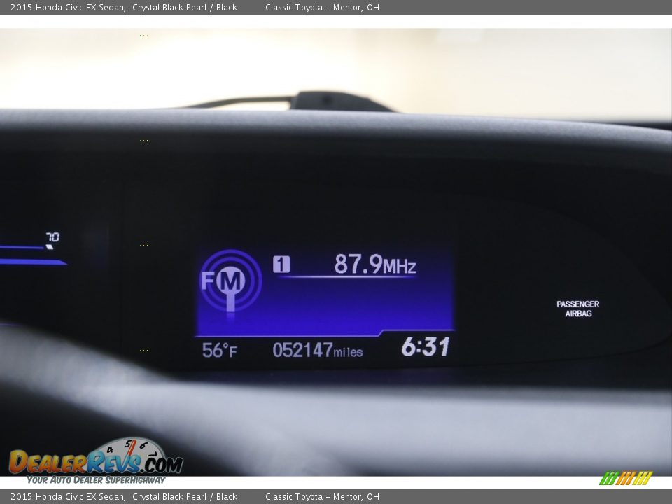 2015 Honda Civic EX Sedan Crystal Black Pearl / Black Photo #11