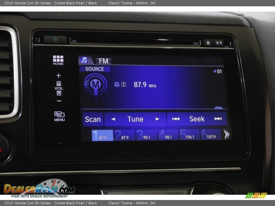 2015 Honda Civic EX Sedan Crystal Black Pearl / Black Photo #13