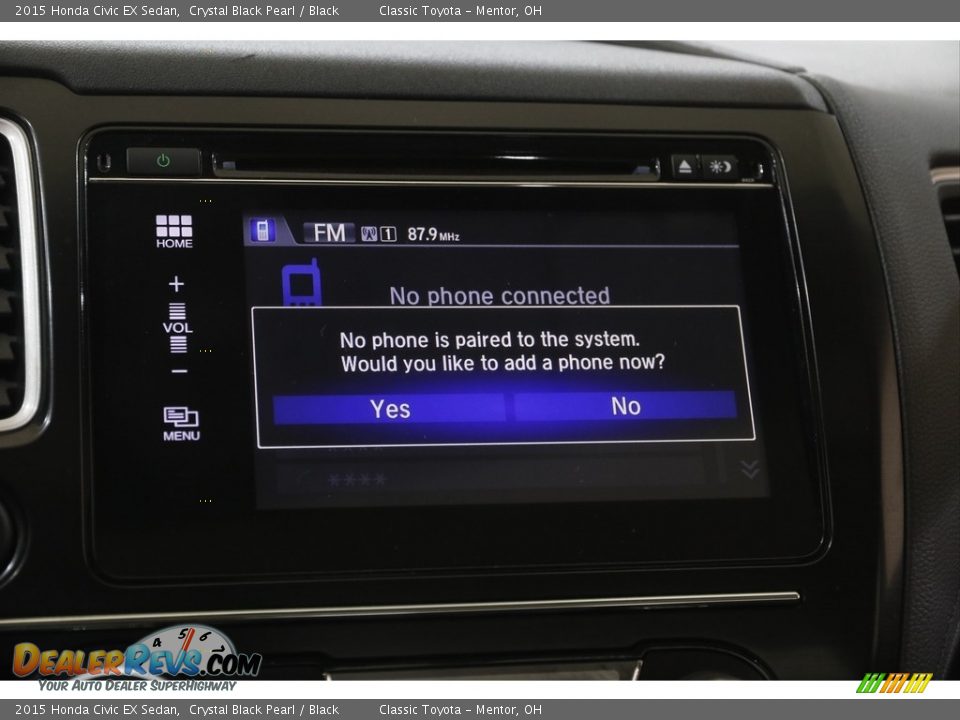 2015 Honda Civic EX Sedan Crystal Black Pearl / Black Photo #14