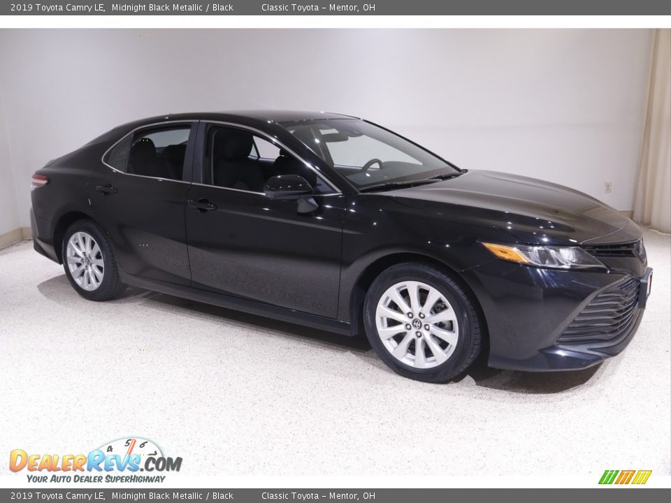 2019 Toyota Camry LE Midnight Black Metallic / Black Photo #1
