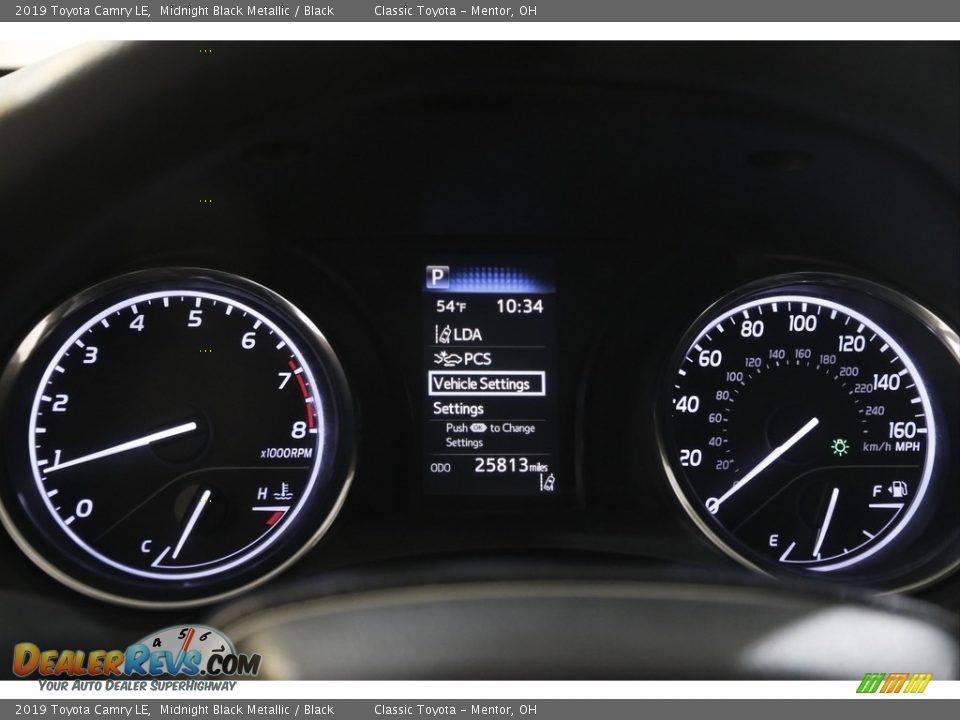 2019 Toyota Camry LE Midnight Black Metallic / Black Photo #8