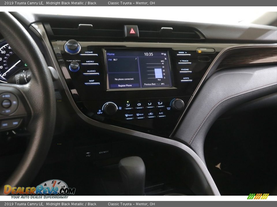 2019 Toyota Camry LE Midnight Black Metallic / Black Photo #10
