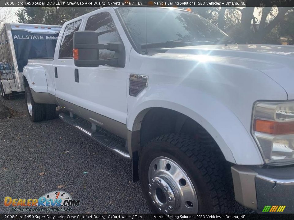 2008 Ford F450 Super Duty Lariat Crew Cab 4x4 Dually Oxford White / Tan Photo #5