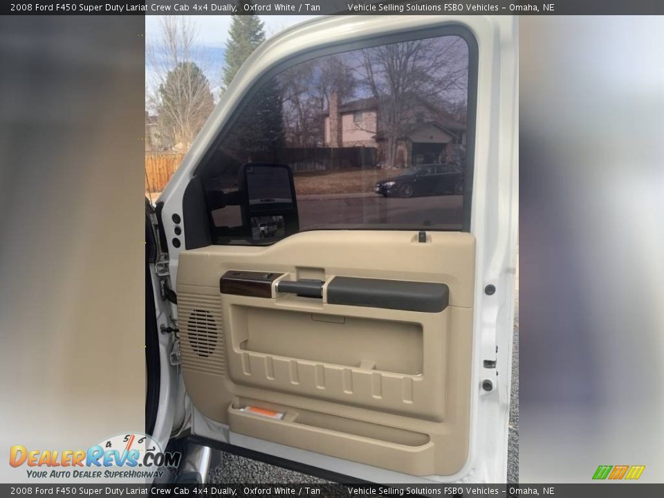 2008 Ford F450 Super Duty Lariat Crew Cab 4x4 Dually Oxford White / Tan Photo #15