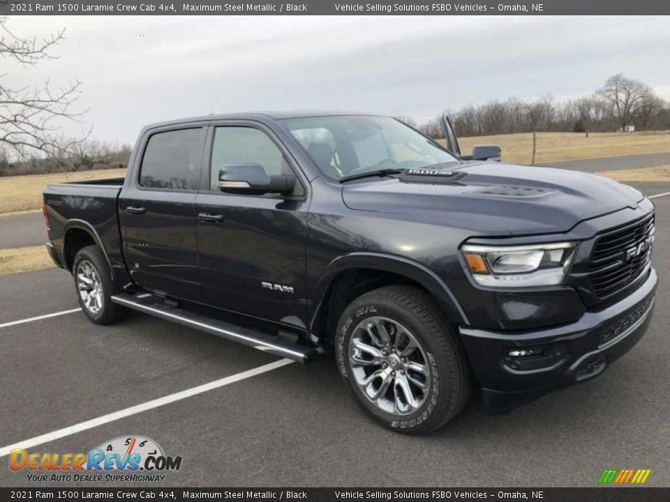 2021 Ram 1500 Laramie Crew Cab 4x4 Maximum Steel Metallic / Black Photo #1