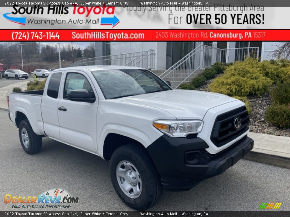 2022 Toyota Tacoma SR Access Cab 4x4 Super White / Cement Gray Photo #1