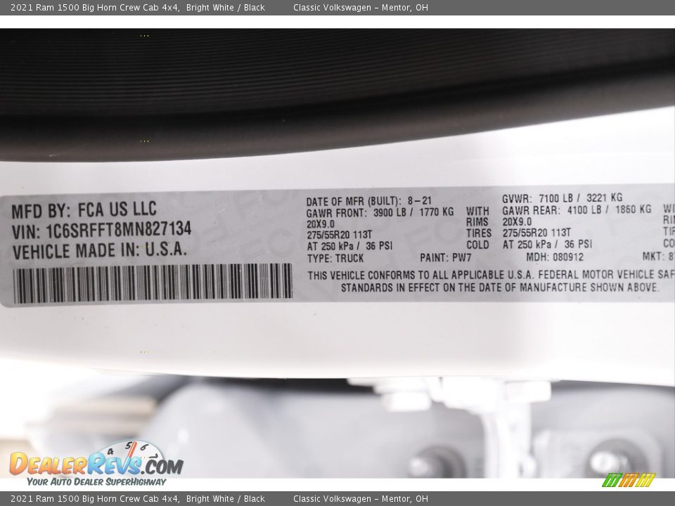 2021 Ram 1500 Big Horn Crew Cab 4x4 Bright White / Black Photo #25
