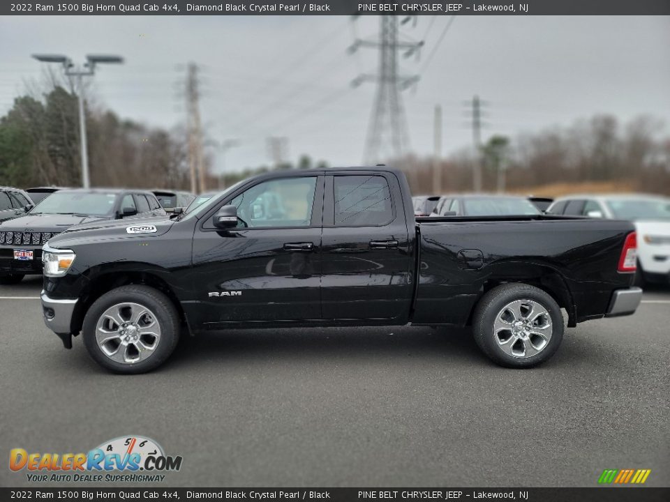 2022 Ram 1500 Big Horn Quad Cab 4x4 Diamond Black Crystal Pearl / Black Photo #4
