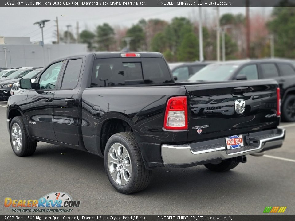 2022 Ram 1500 Big Horn Quad Cab 4x4 Diamond Black Crystal Pearl / Black Photo #6