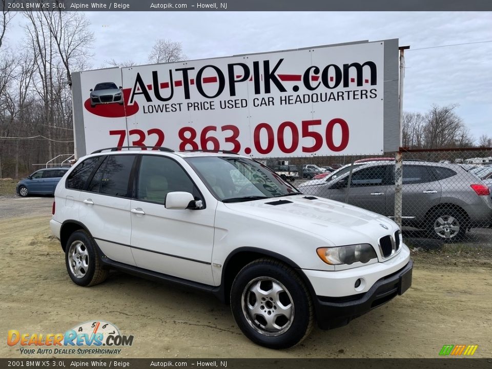 2001 BMW X5 3.0i Alpine White / Beige Photo #1