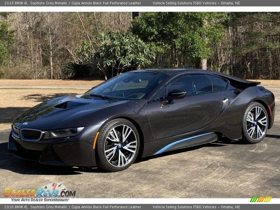 2016 BMW i8 Sophisto Grey Metallic / Gigia Amido Black Full Perforated Leather Photo #1