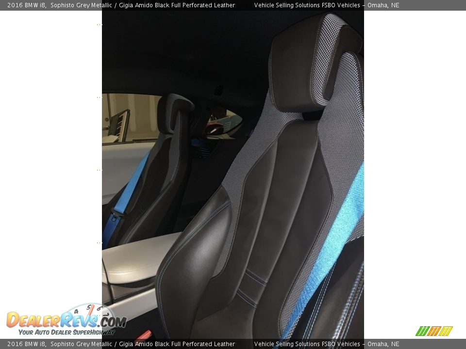 2016 BMW i8 Sophisto Grey Metallic / Gigia Amido Black Full Perforated Leather Photo #10
