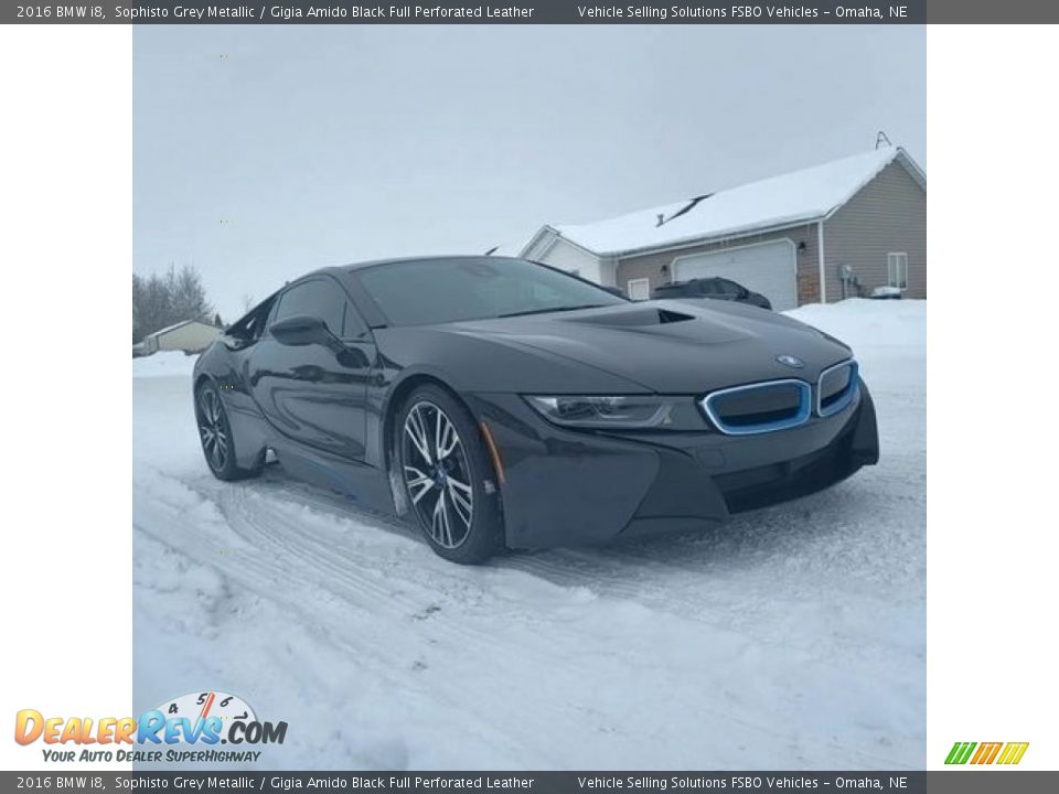 2016 BMW i8 Sophisto Grey Metallic / Gigia Amido Black Full Perforated Leather Photo #12