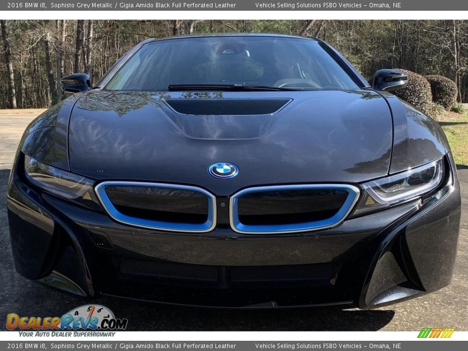2016 BMW i8 Sophisto Grey Metallic / Gigia Amido Black Full Perforated Leather Photo #18