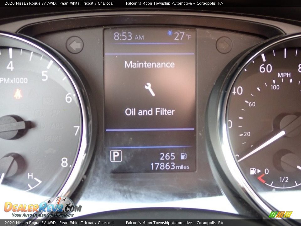 2020 Nissan Rogue SV AWD Pearl White Tricoat / Charcoal Photo #29