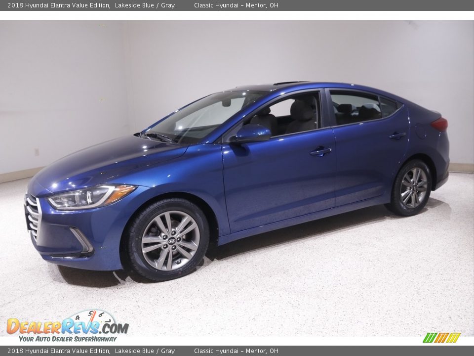 2018 Hyundai Elantra Value Edition Lakeside Blue / Gray Photo #3