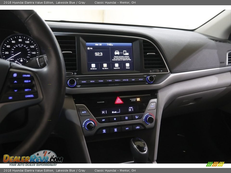 2018 Hyundai Elantra Value Edition Lakeside Blue / Gray Photo #9