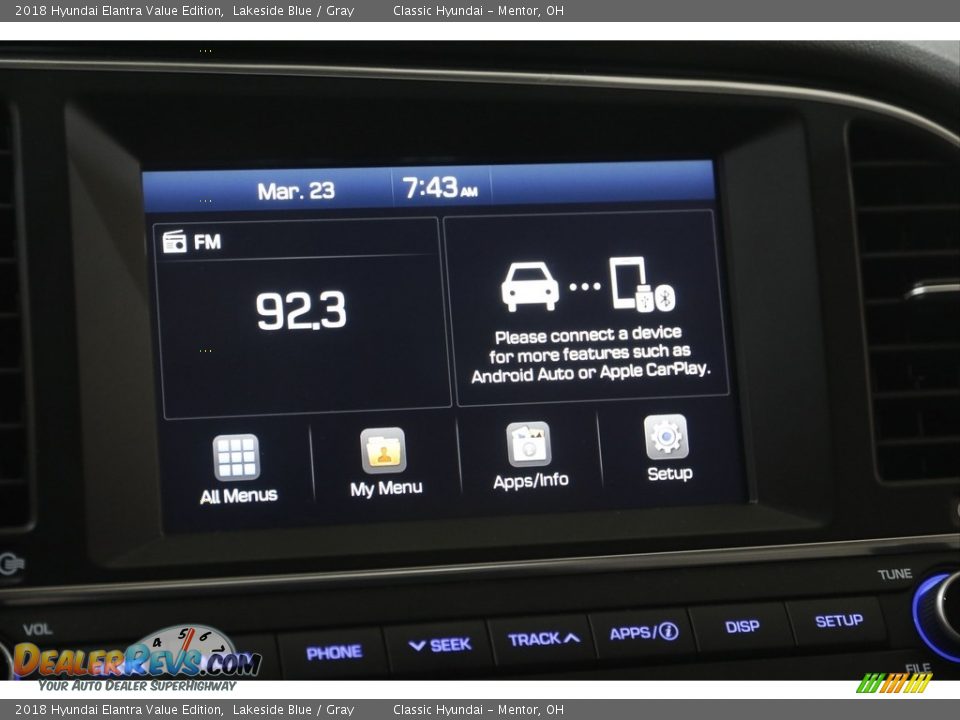 2018 Hyundai Elantra Value Edition Lakeside Blue / Gray Photo #10