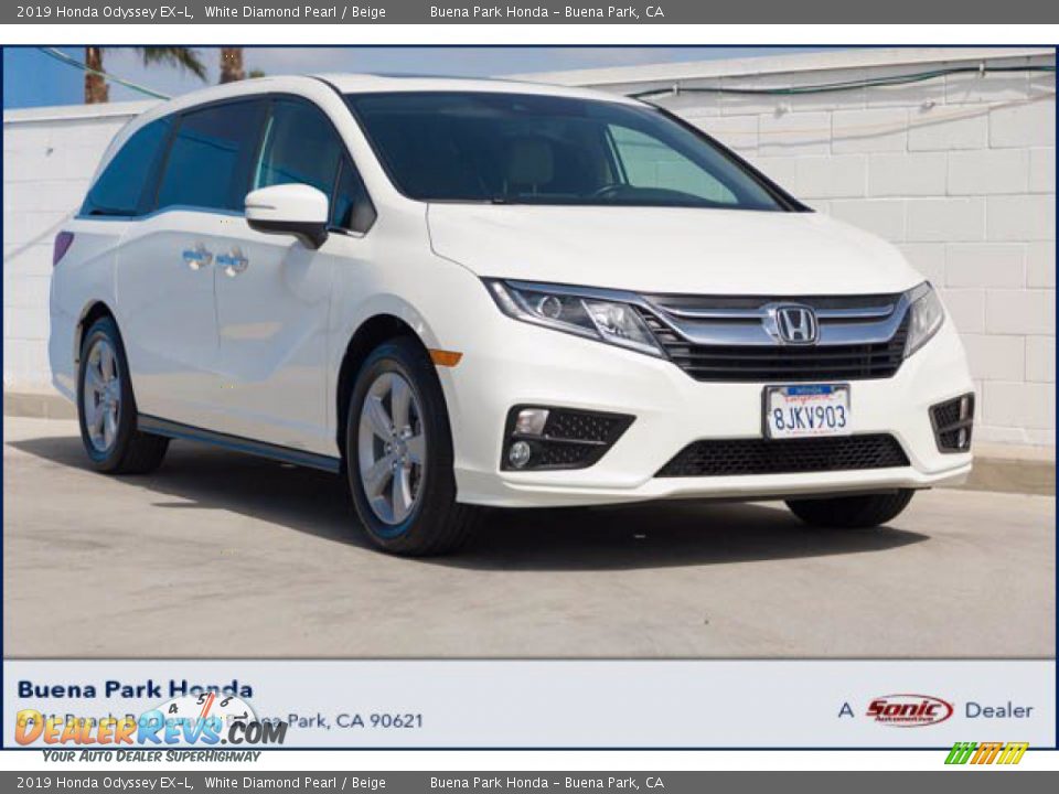 2019 Honda Odyssey EX-L White Diamond Pearl / Beige Photo #1