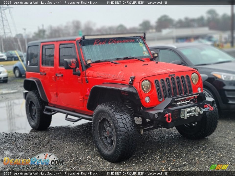 2015 Jeep Wrangler Unlimited Sport 4x4 Firecracker Red / Black Photo #3