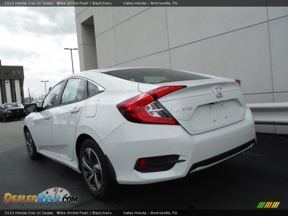 2019 Honda Civic LX Sedan White Orchid Pearl / Black/Ivory Photo #7