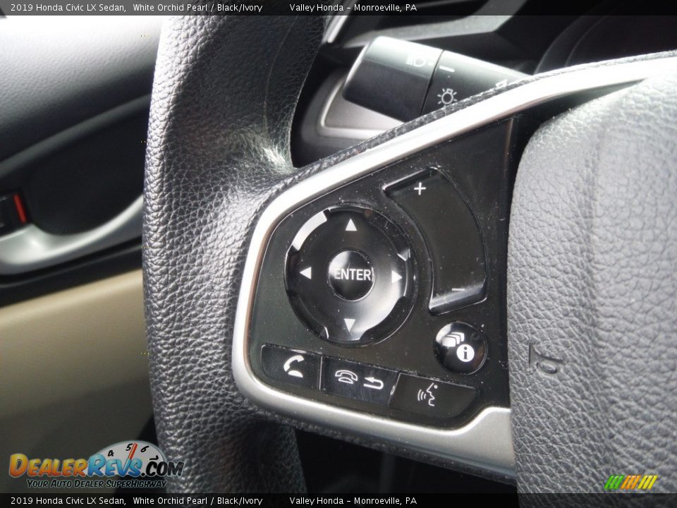 2019 Honda Civic LX Sedan White Orchid Pearl / Black/Ivory Photo #12