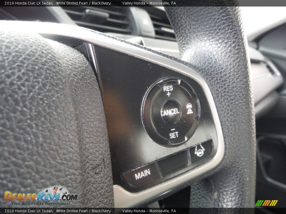 2019 Honda Civic LX Sedan White Orchid Pearl / Black/Ivory Photo #13