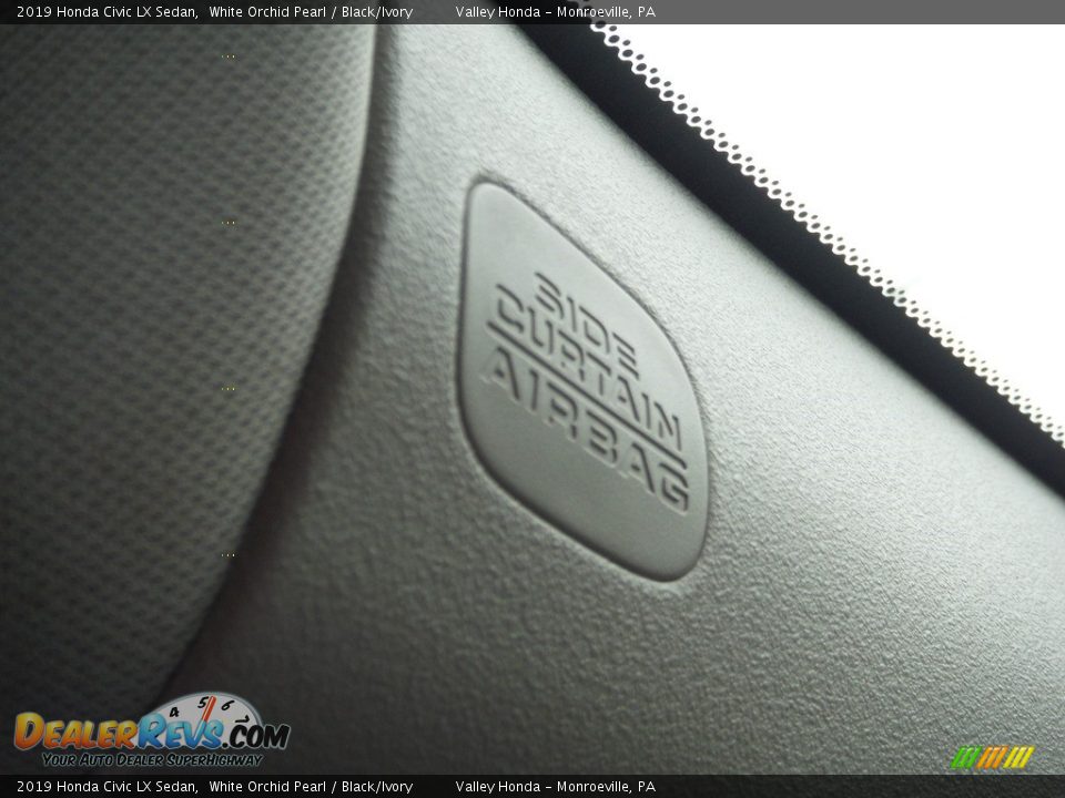 2019 Honda Civic LX Sedan White Orchid Pearl / Black/Ivory Photo #14
