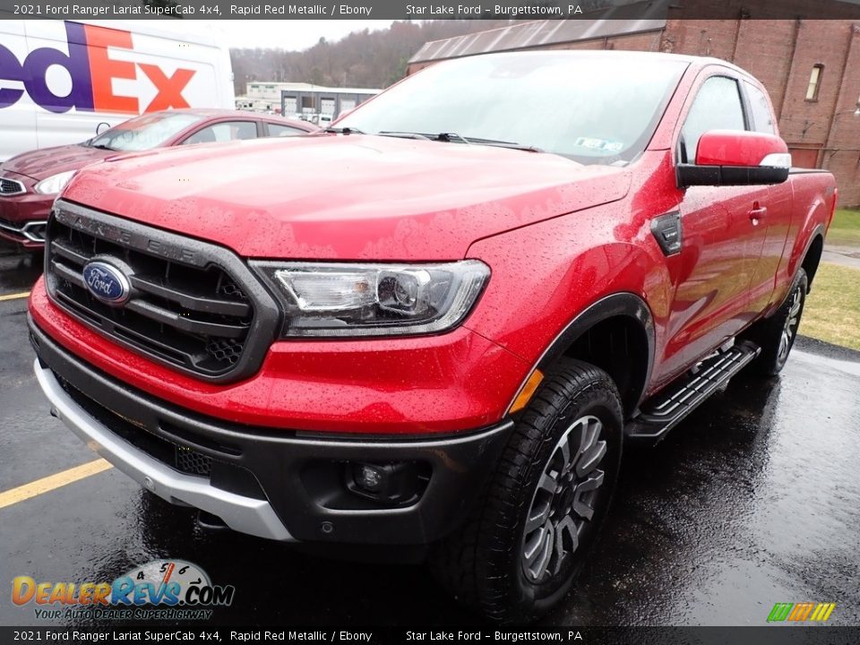 2021 Ford Ranger Lariat SuperCab 4x4 Rapid Red Metallic / Ebony Photo #1