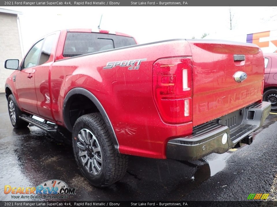 2021 Ford Ranger Lariat SuperCab 4x4 Rapid Red Metallic / Ebony Photo #2