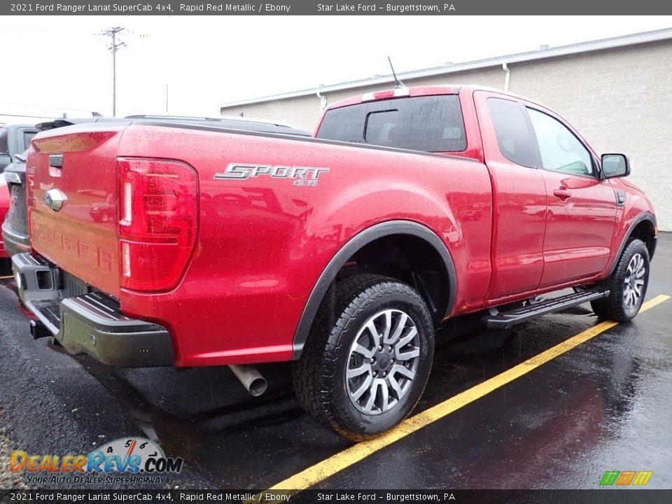 2021 Ford Ranger Lariat SuperCab 4x4 Rapid Red Metallic / Ebony Photo #3