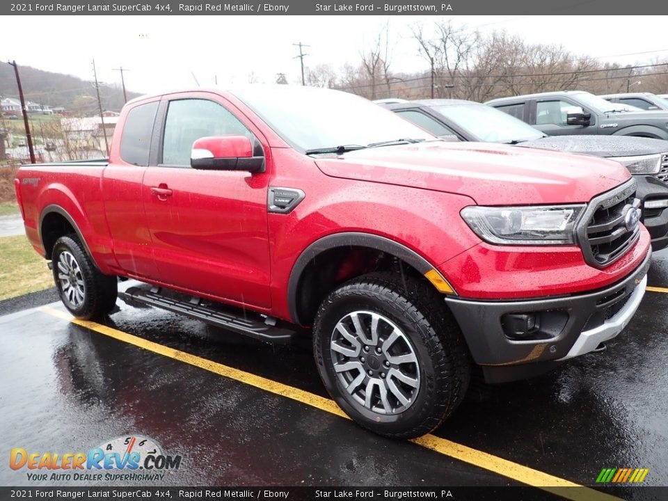 2021 Ford Ranger Lariat SuperCab 4x4 Rapid Red Metallic / Ebony Photo #4